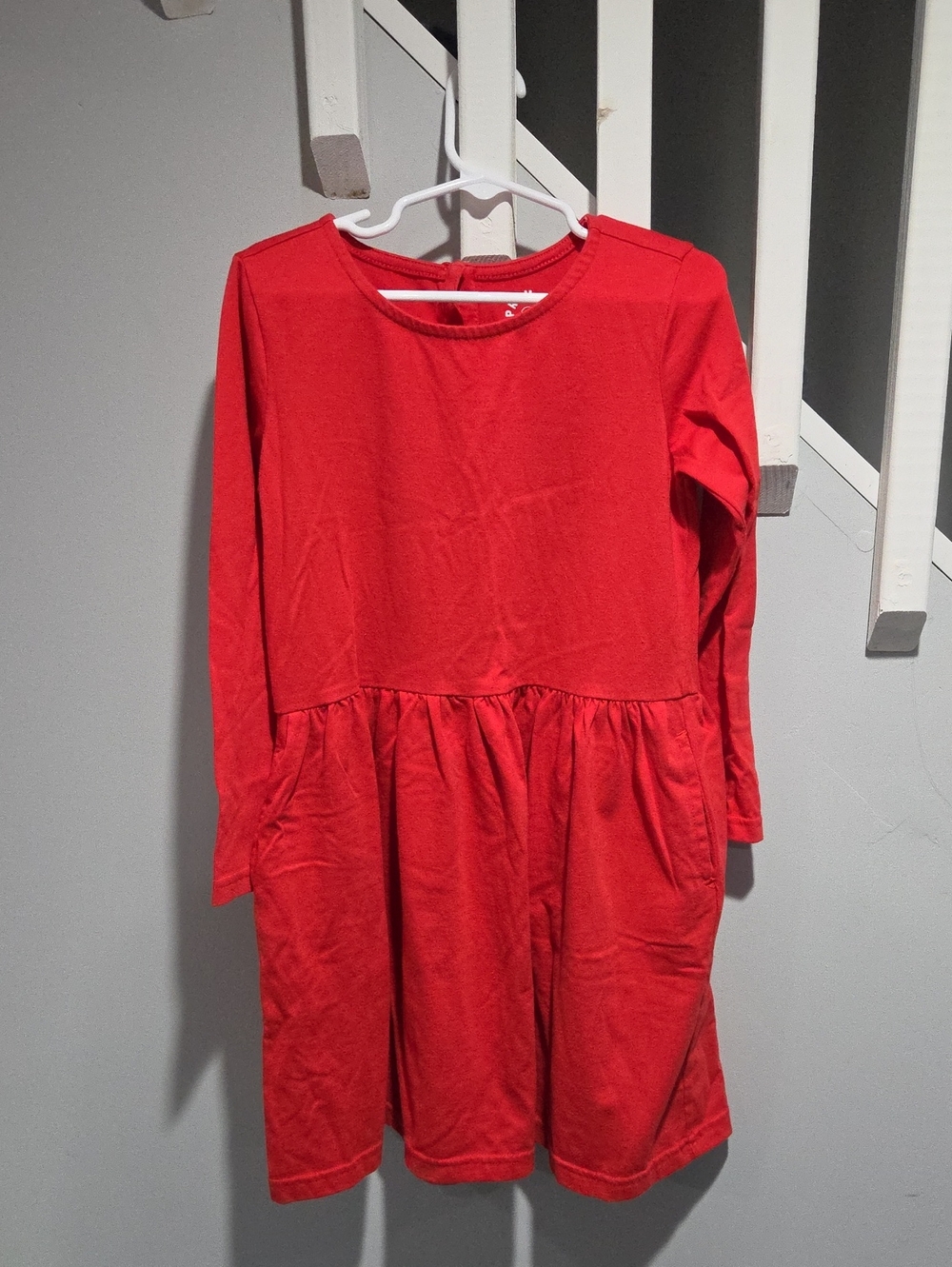 Primary Long Sleeve Red Dress, Size 6-7